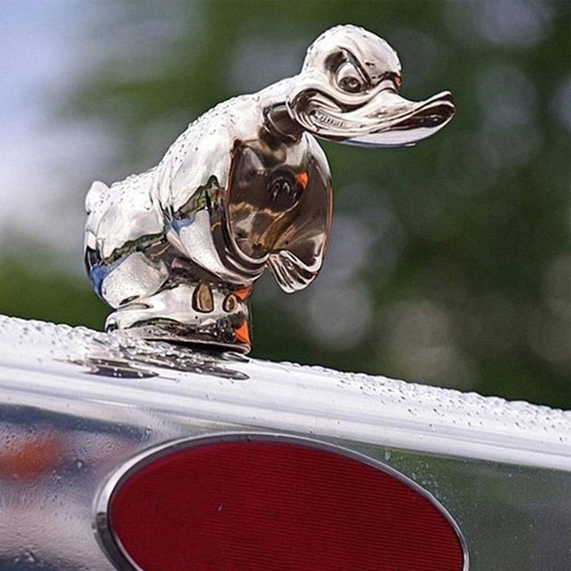 Angry Duck Auto-KüHlerfigur Auto-Fronthauben-Aufkleber Auto-Armaturenbrett-Dekor Ente DekorationszubehöR(Silver) von KLOVVER