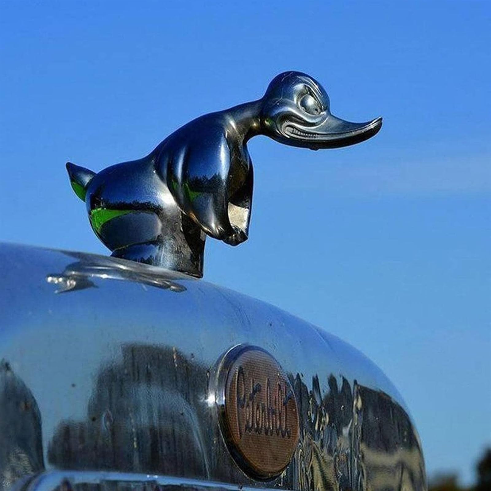 Angry Duck Kühlerfigur, Angry Duck Hood Ornament, Alloy 3D Funny Duck Hood Ornament, Wütende Ente, Auto Motorhaube Ornament, für Autodekorationen und Raumdekoration(Black) von KLOVVER