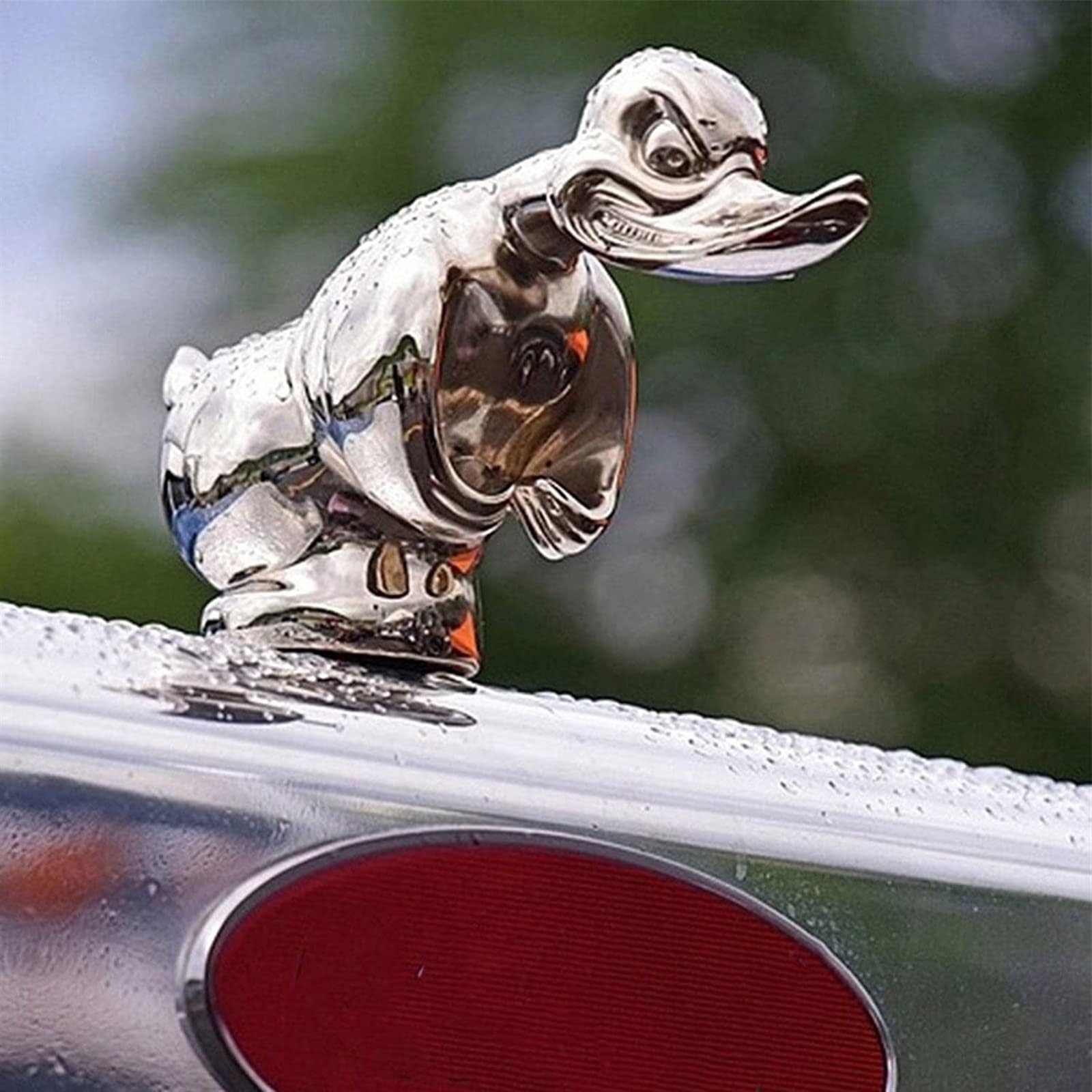 Angry Duck Kühlerfigur, Angry Duck Hood Ornament, Alloy 3D Funny Duck Hood Ornament, Wütende Ente, Auto Motorhaube Ornament, für Autodekorationen und Raumdekoration(Silver) von KLOVVER