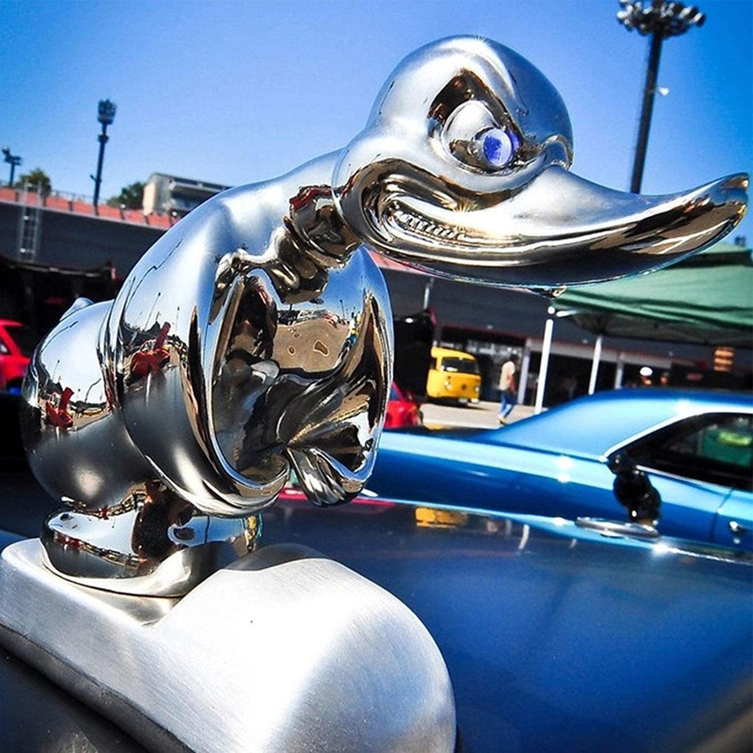 Angry Duck Kühlerfigur, Wütende Ente, Auto Motorhaube Ornament, für Autodekorationen und Raumdekoration(Silver) von KLOVVER