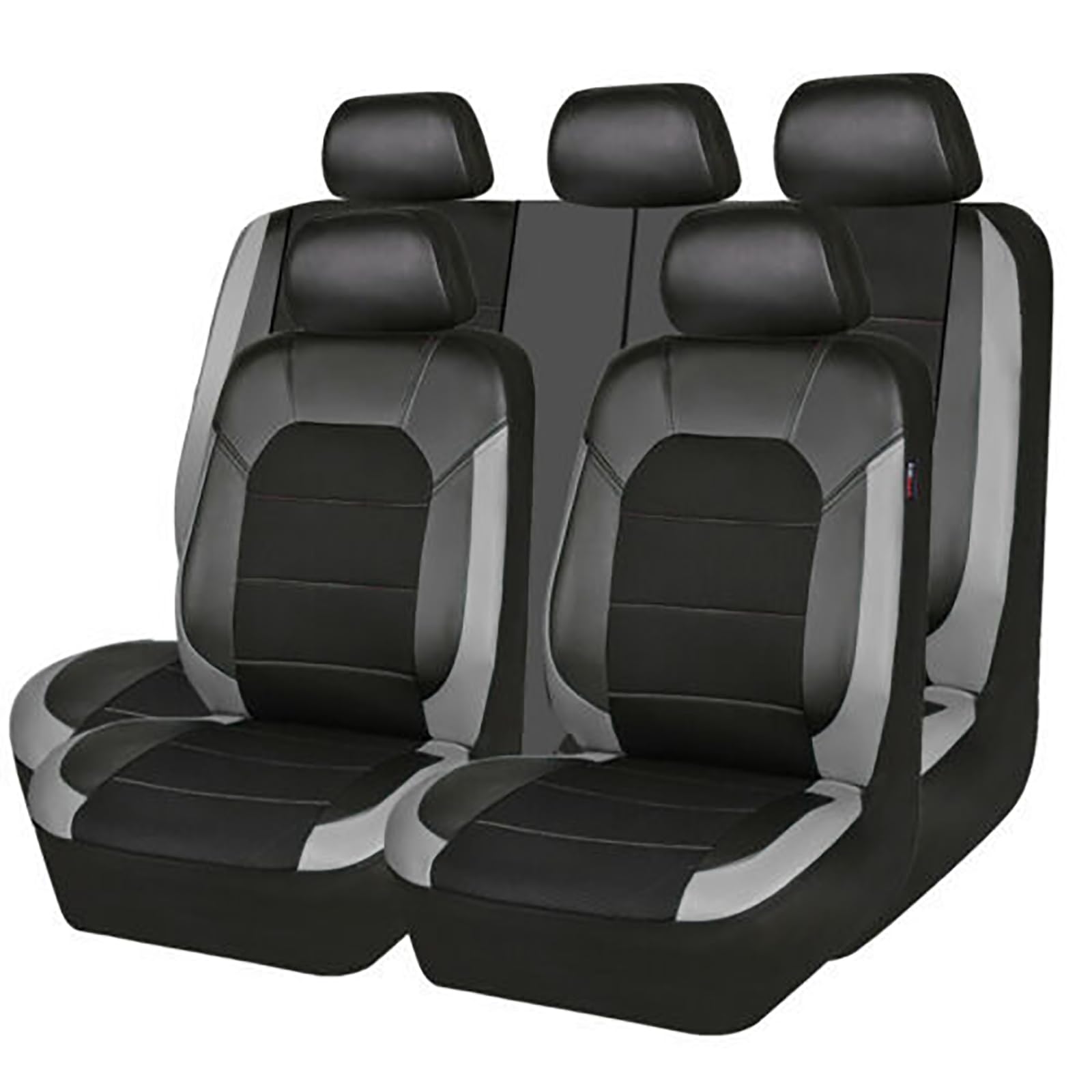 KLUFO Auto Leder Sitzbezüge Sets für VW T4 T5 T6 Multivan/MK6 2000-2023 2024, Auto Sitzschoner Wasserdichter VerschleißFest Atmungsaktiv Zubehör,Grey von KLUFO