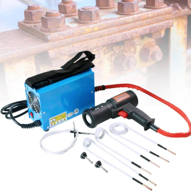 Magnetische Induktion Heizung Kit Handheld Magnetische Induktion Heizung Kit 1500W Bolt Buster Heat Induction Tool, Automotive Flammenlose Bolzen Heizung Für Rostige Schraube zu Entfernen, Mit 4 Spul von KLUFO