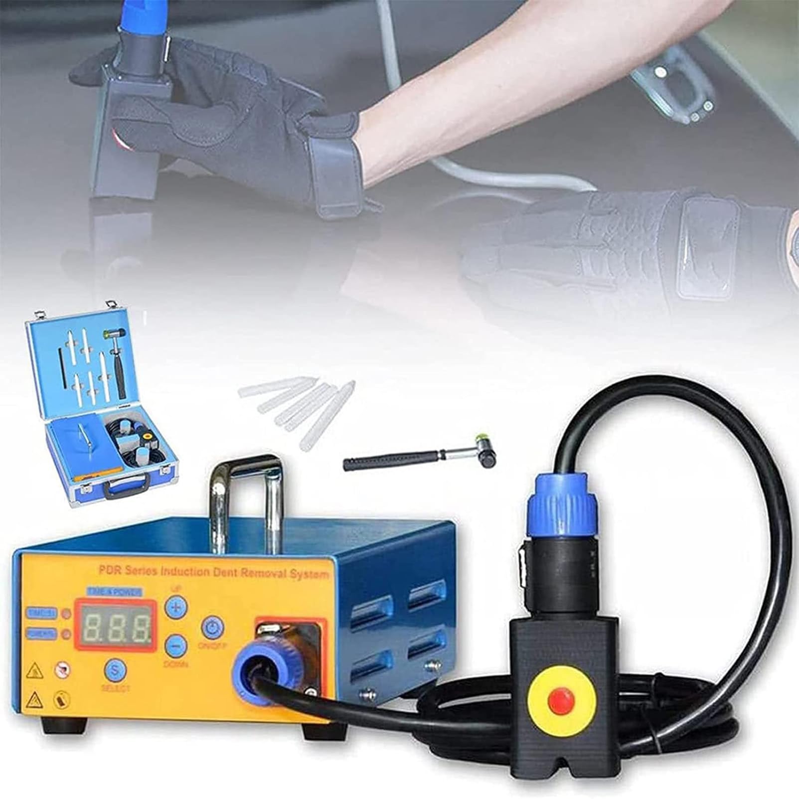 Magnetische Induktion Heizung Kit Von Induktion Heizung Maschine Heißer Box, Dent Reparatur-Werkzeuge PDR Paintless Dent Entfernen Kit Für Entfernen Auto Körper Dent Hagel Schaden Dellen Reparatur von KLUFO