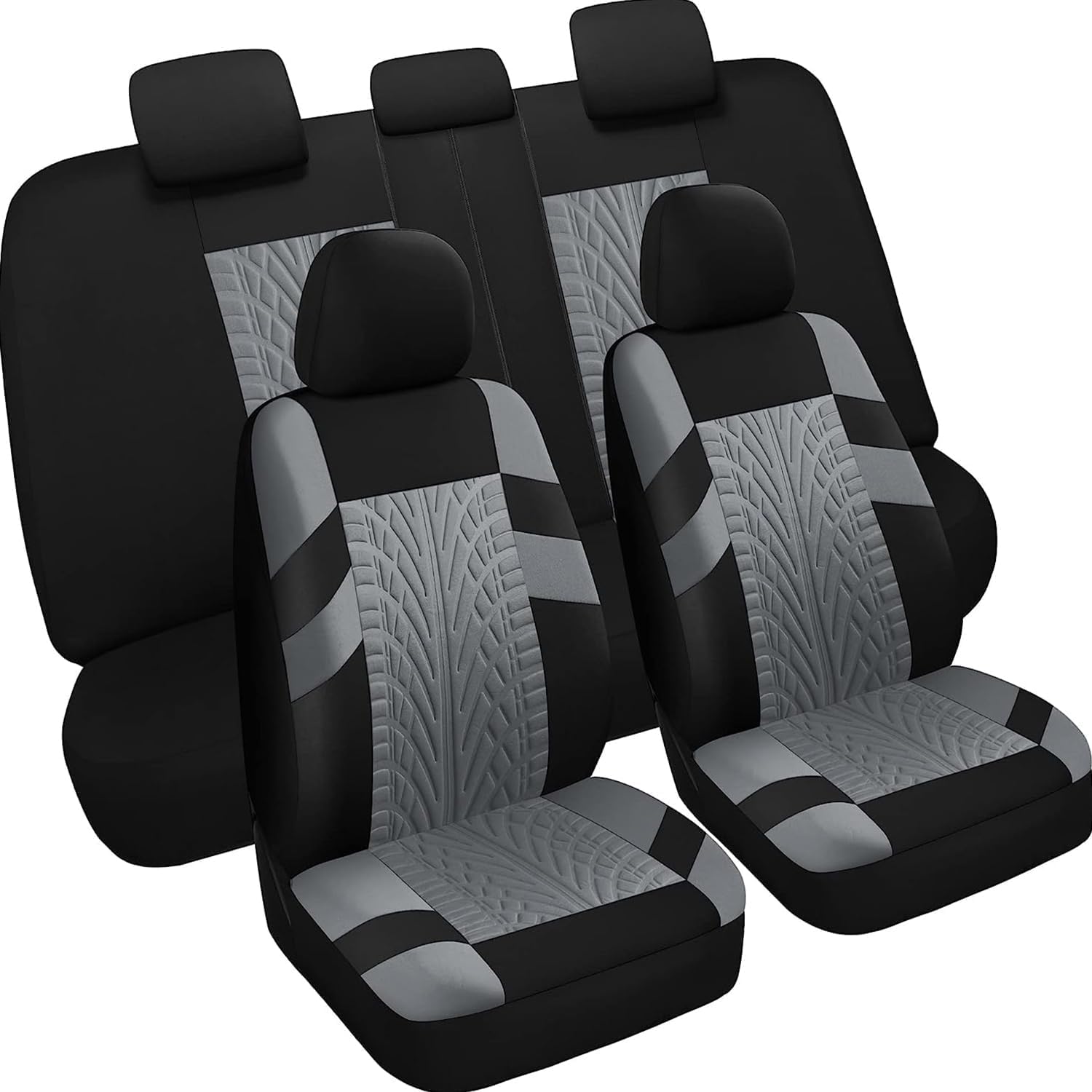 KLower Auto Sitzbezüge Stoff Set für V-W Tiguan 2. Gen/Tiguan Allspace 2016-2023, Autositzbezüge Seasons Protectors Schonbezüge Sitzschoner Innenraum Zubehör,B/Grey von KLower