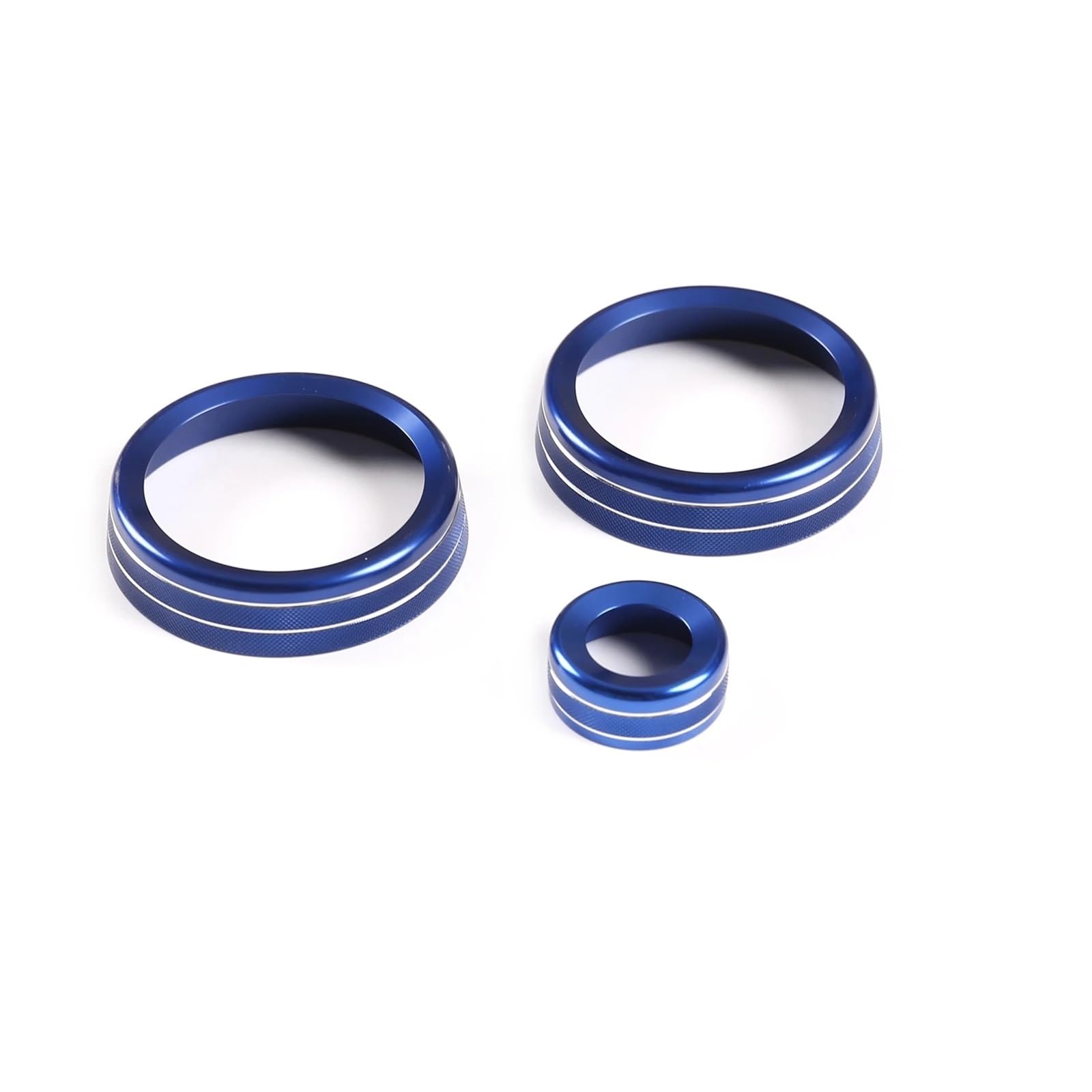 KMLONG 3-teilige Knopfringabdeckung, passend for LAND ROVER, Defender 110 2020, Auto-Styling-Zubehör, Auto-Klimaanlagenschalter, Lautstärkemodus-Tastenverkleidung Armaturenbrett-Knopfring(Blue) von KMLONG