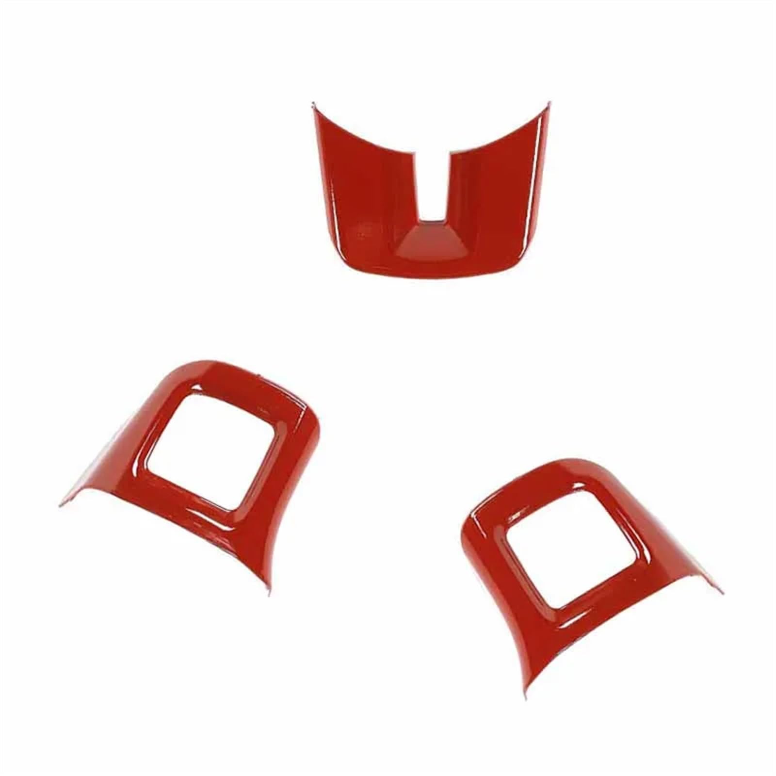 KMLONG 3Pcs Auto Vorne Lenkrad Molding Abdeckung Trim Fit for Dodge Challenger 2009 2010 2011 2012 2013 2014 Rot ABS Lenkradrahmenfolie von KMLONG