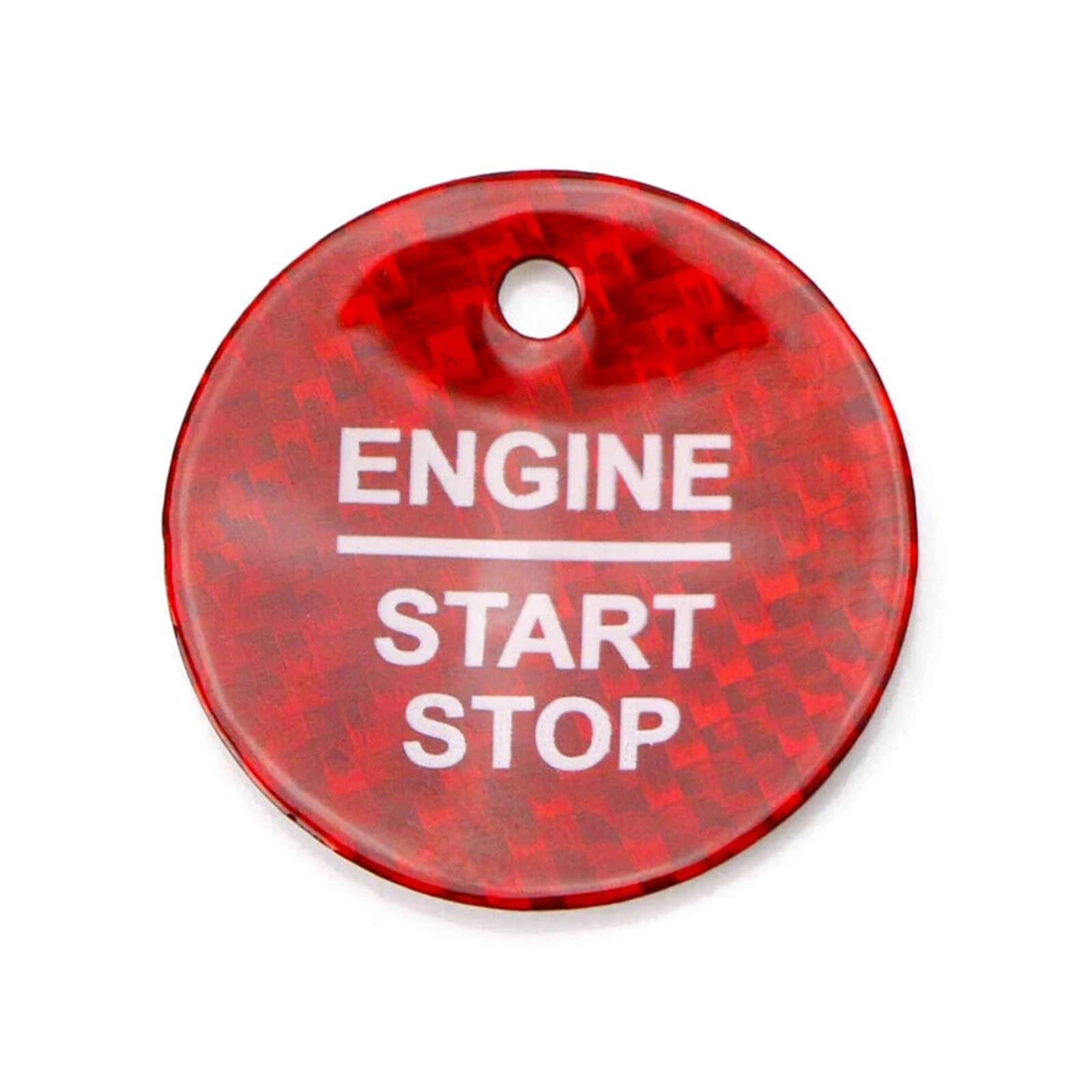 KMLONG Aufkleber for Automotor-Start-Stopp-Zündschalterknopf, passend for Ford, F-150 Raptor Taurus Explorer Expedition, Kohlefaser-ABS Start-Stopp-Knopf-Dekor(Red) von KMLONG