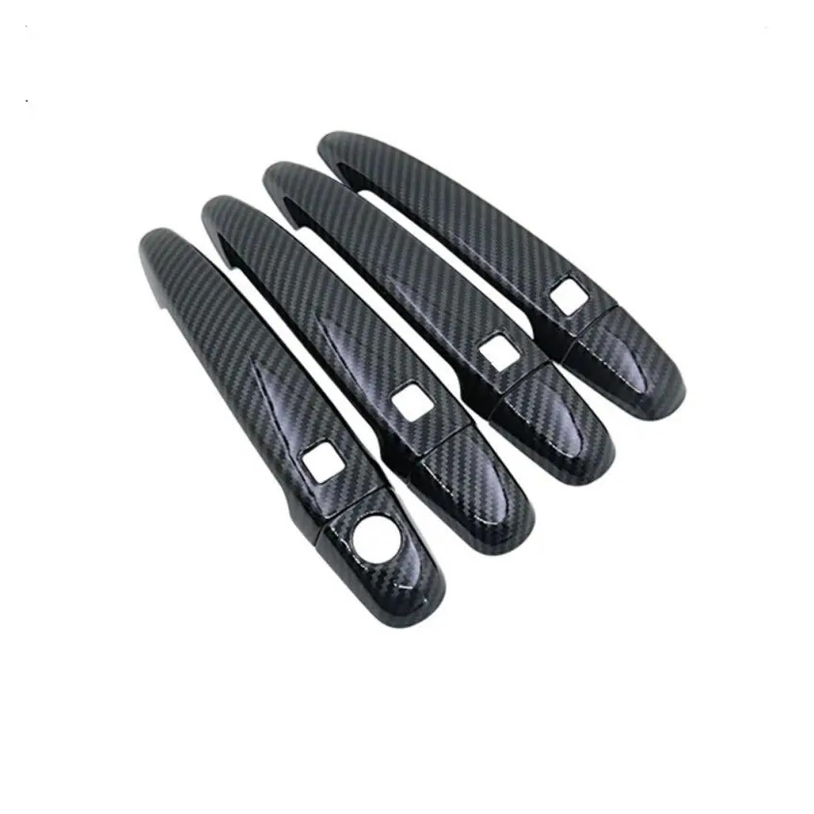 KMLONG Aufkleber for die Türgriffabdeckung, passend for Toyota Sienna XL20 20, 2004–2010, glänzend schwarzes Carbonfaser-Chrom-Set, Styling-Zubehör Abdeckung für den Außentürgriff(Carbon 4 buttons) von KMLONG