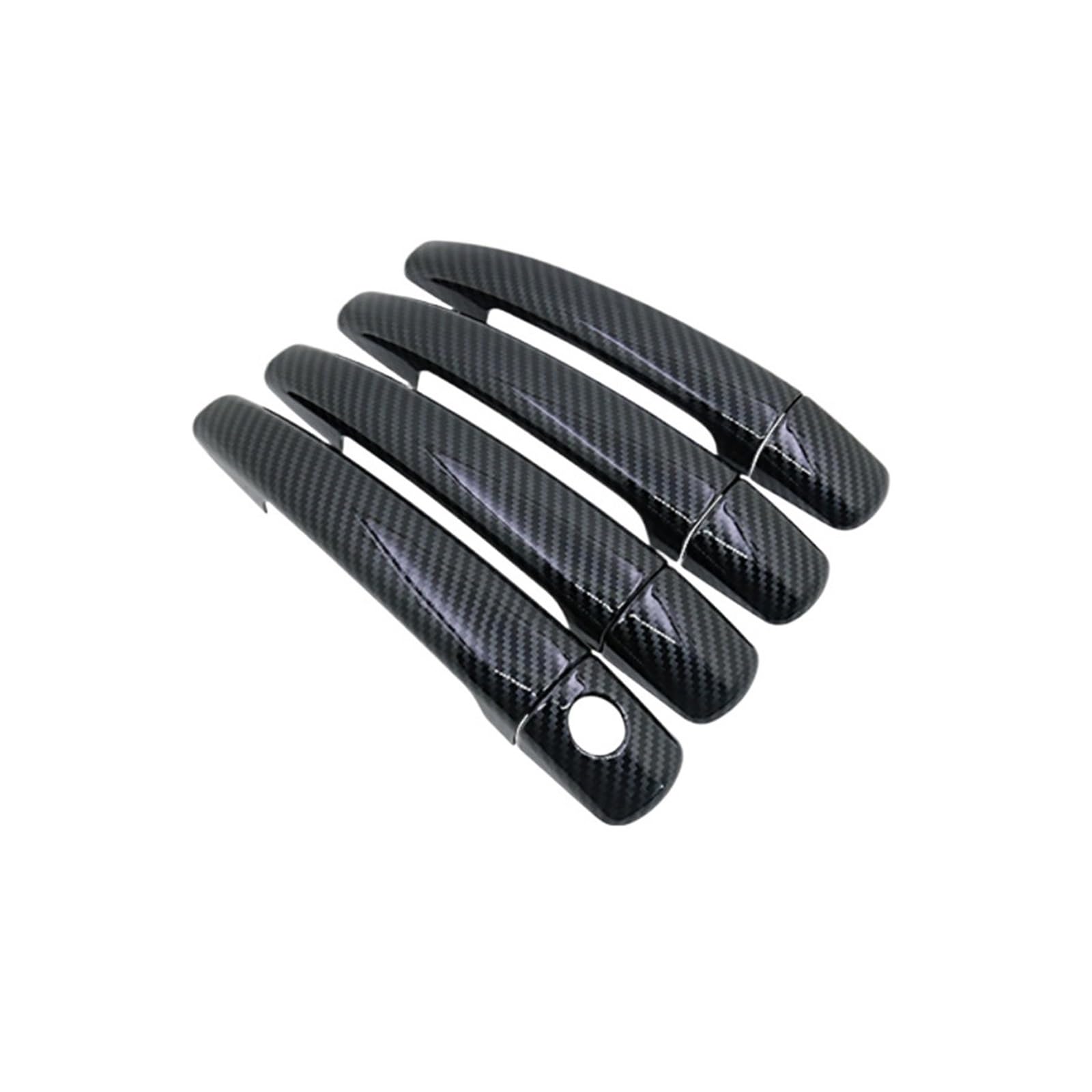 KMLONG Aufkleber for die Türgriffabdeckung im Auto, passend for Peugeot 407 SW Coupé, 2004–2010, schwarzes Carbonfaser-Chrom-Styling, Autozubehör Abdeckung für den Außentürgriff(Carbon fiber) von KMLONG