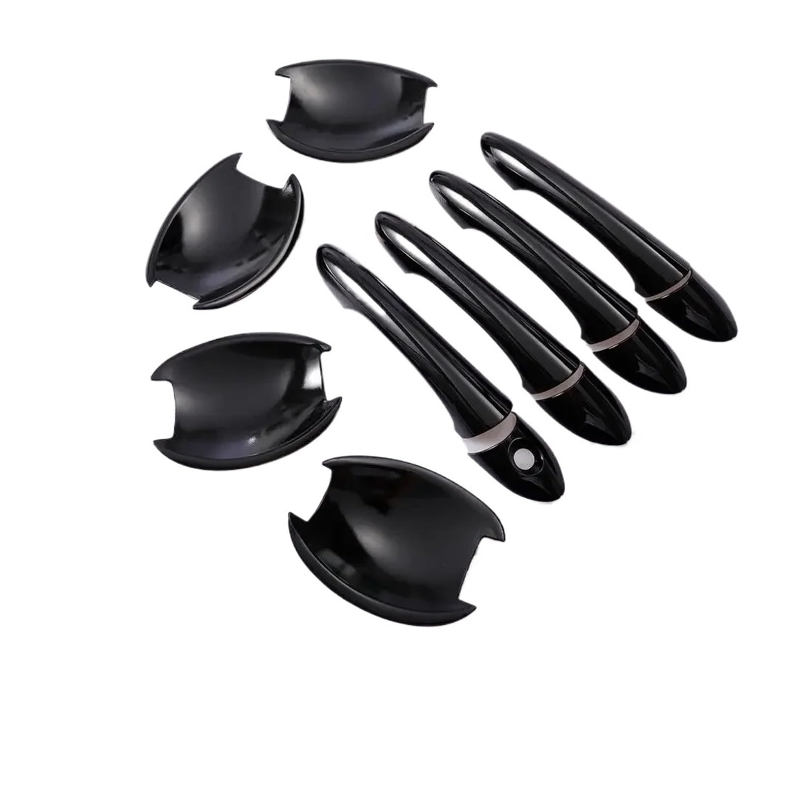 KMLONG Aufkleber for die Verkleidung der Autotürgriffe, passend for Hyundai Sonata I45, 2011–2014, glänzendes schwarzes Chrom-Styling-Zubehör Abdeckung für den Außentürgriff(Black handle-bowl) von KMLONG