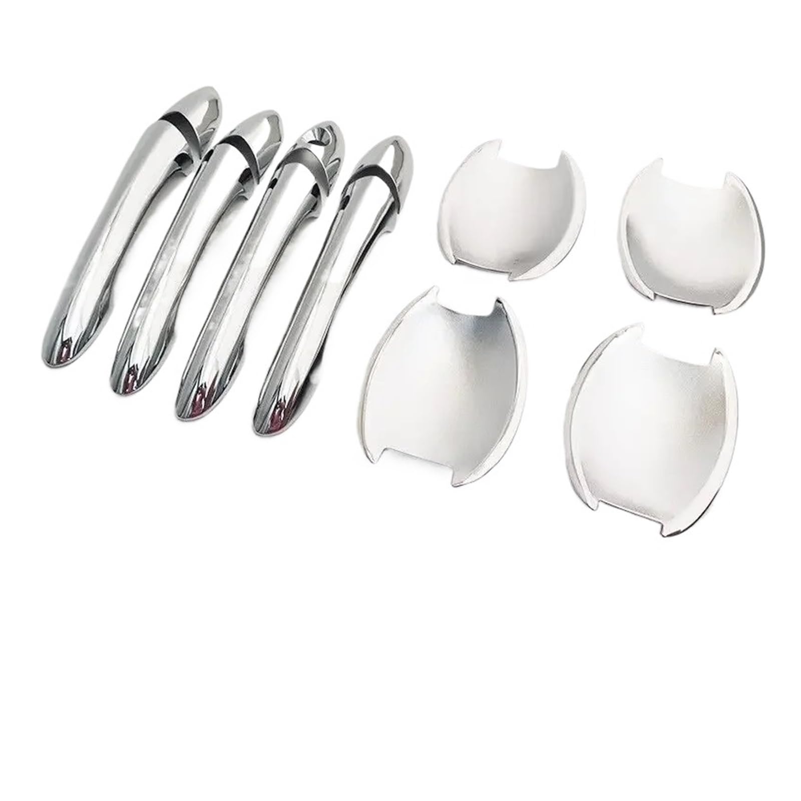 KMLONG Aufkleber for die Verkleidung der Autotürgriffe, passend for Hyundai Sonata I45, 2011–2014, glänzendes schwarzes Chrom-Styling-Zubehör Abdeckung für den Außentürgriff(Silver handle-bowl) von KMLONG