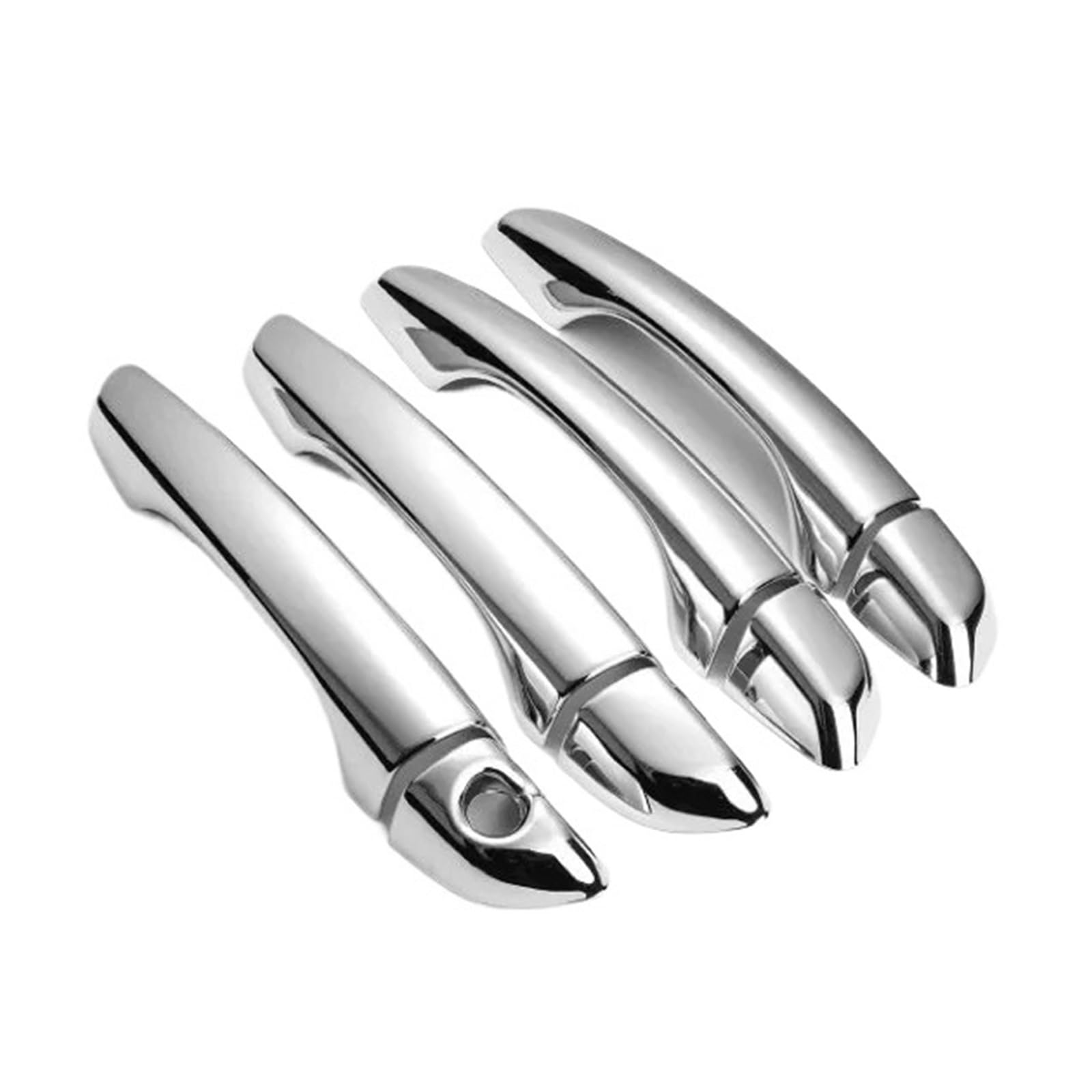 KMLONG Aufkleber for die Zierleiste der Autotürgriffabdeckung, passend for Peugeot 4008, 2017–2020, glänzendes schwarzes Chrom-Styling-Zubehör Abdeckung für den Außentürgriff(Silver no sensors) von KMLONG