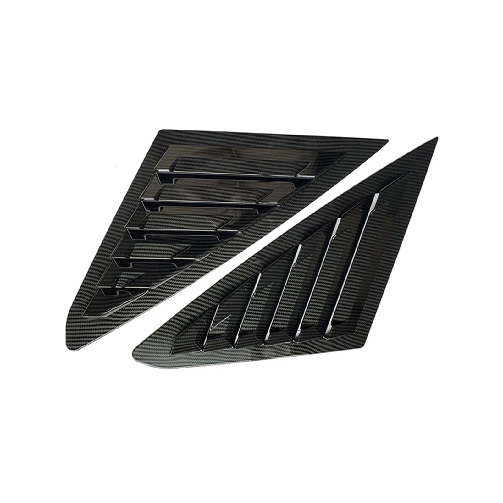 KMLONG Aufkleber for die Zierleiste der Heckklappenfensterabdeckung, passend for Ford Focus Limousine, 2012-2018, Seitenjalousie, Viertellüftungshutze, ABS, Kohlefaser, Schwarz Abdeckung für Heckschei von KMLONG