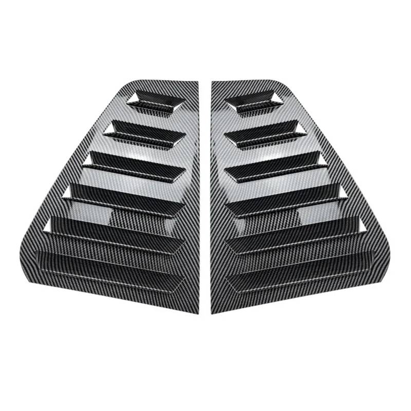 KMLONG Aufkleber for die Zierleiste der Heckklappenfensterabdeckung des Autos, passend for VW, passend for Golf 6 MK6, 2008–2012, seitliche Entlüftungsklappe, ABS, Kohlefaser, Schwarz, Zubehör Abdecku von KMLONG