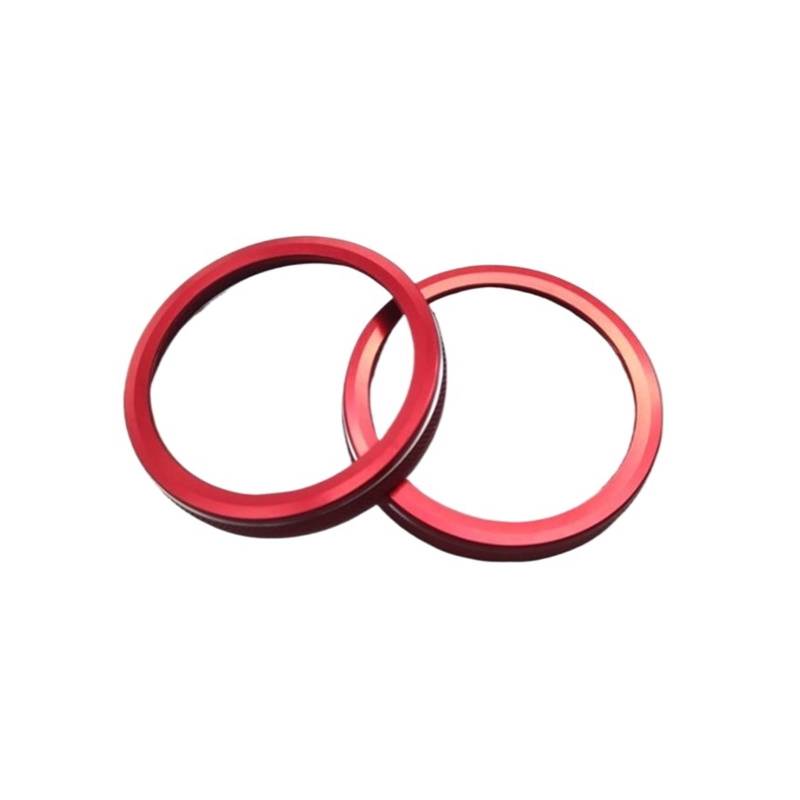 KMLONG Auto-Luftknopf-Knopfabdeckung, Ring-Aufkleber, passend for C-Klasse W204 2008–2014, Auto-Styling, Klimaanlage, Drehregler Armaturenbrett-Knopfring(Red) von KMLONG