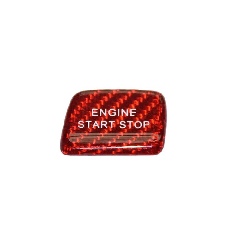 KMLONG Auto-Motor-Start-Stopp-Knopf-Abdeckung, Dekoration, passend for Chevrolet, Camaro 2016–2018, schlüssellose Aufkleber aus Kohlefaser, Rot und Schwarz Start-Stopp-Knopf-Dekor(Red) von KMLONG