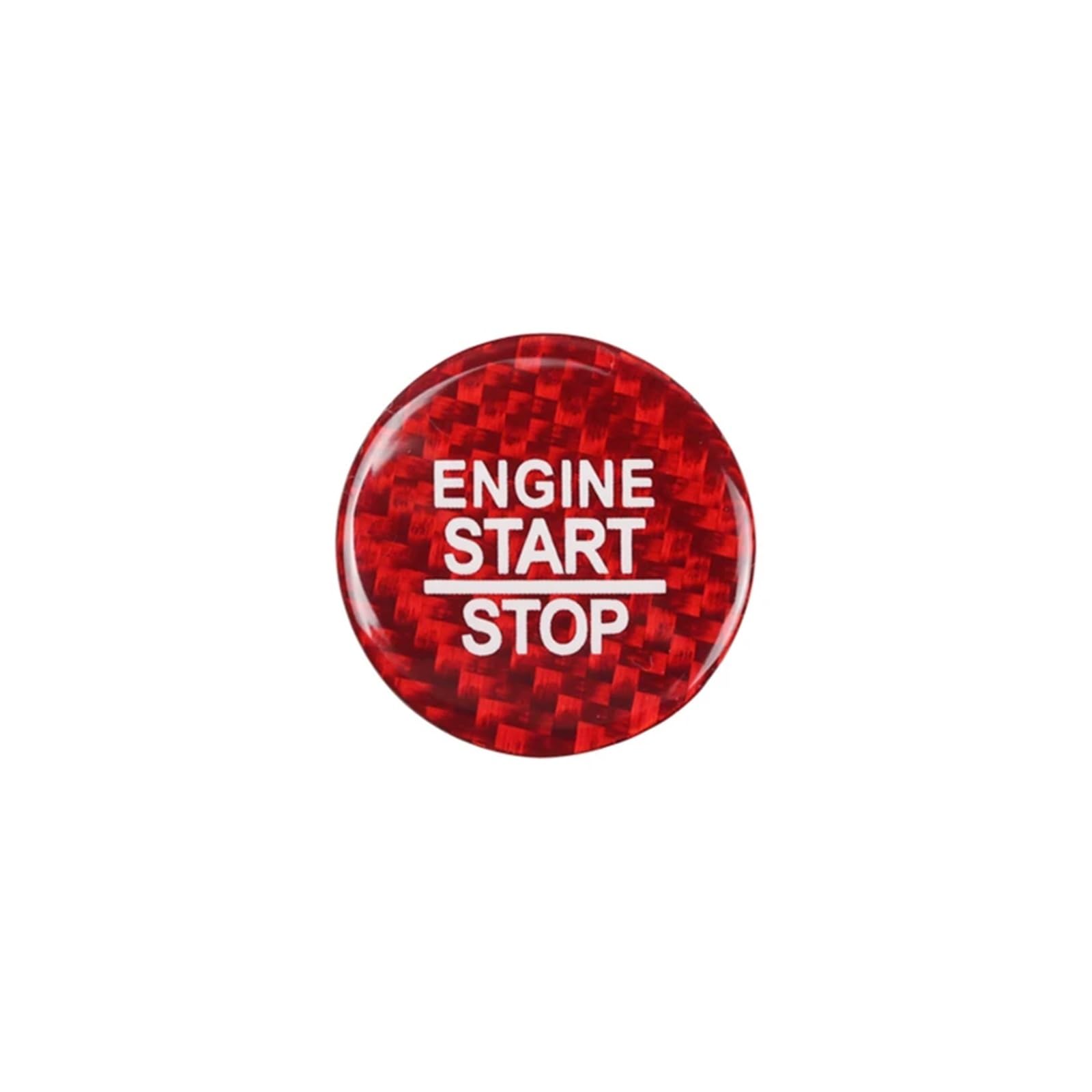 KMLONG Auto-Motor-Start-Stopp-Knopf-Abdeckung, passend for Jeep, Grand Cherokee, Kohlefaser-Aufkleber Start-Stopp-Knopf-Dekor(Red) von KMLONG