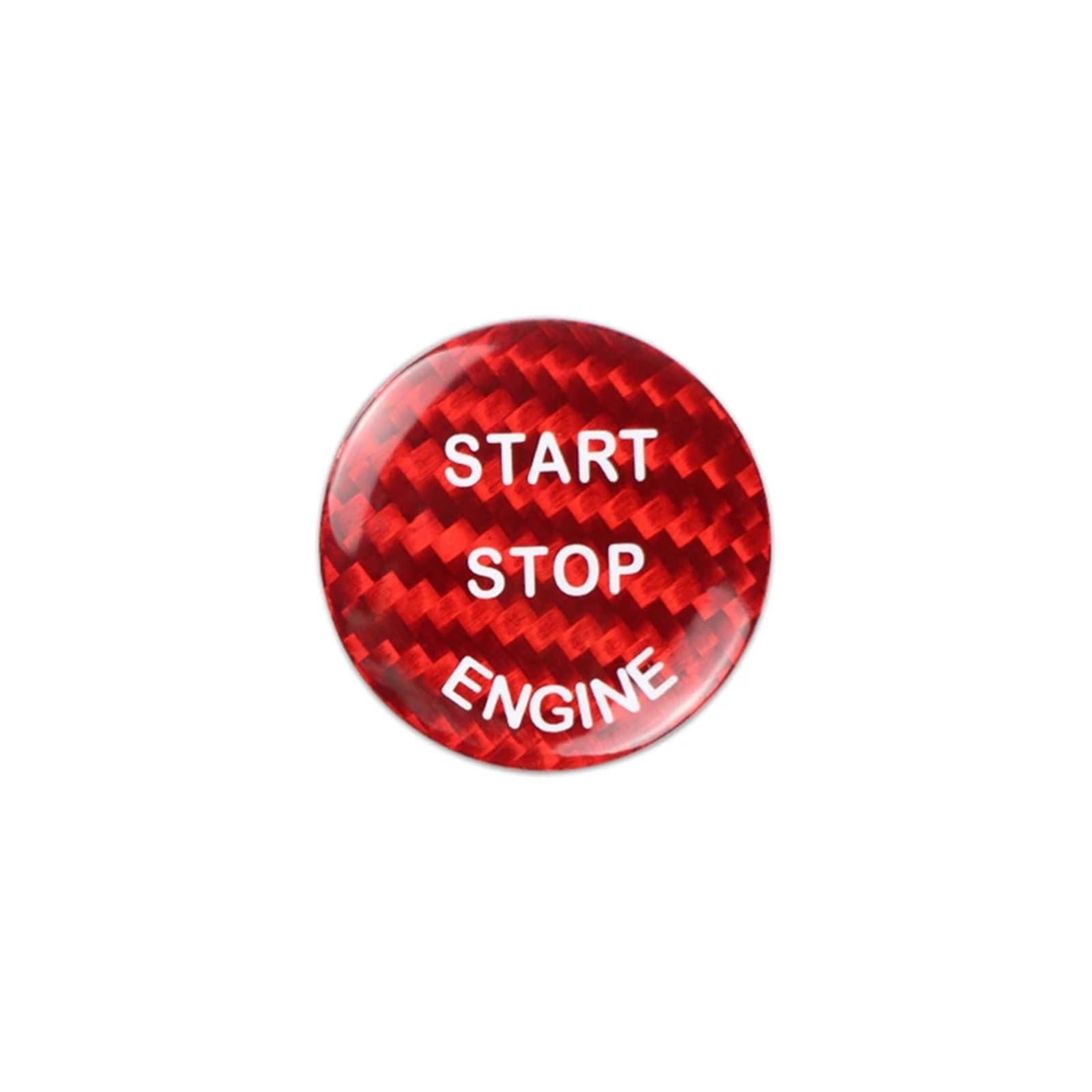 KMLONG Auto-Motor-Start-Stopp-Tastenabdeckung, passend for BMW, X5 E70 X6 E71 Kohlefaser-Aufkleber Start-Stopp-Knopf-Dekor(Red) von KMLONG