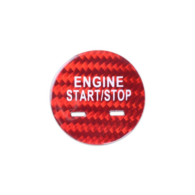 KMLONG Auto-Motor-Start-Stopp-Tastenabdeckung, passend for Buick, Envision 2014–2020, Kohlefaser-Aufkleber Start-Stopp-Knopf-Dekor(Red) von KMLONG