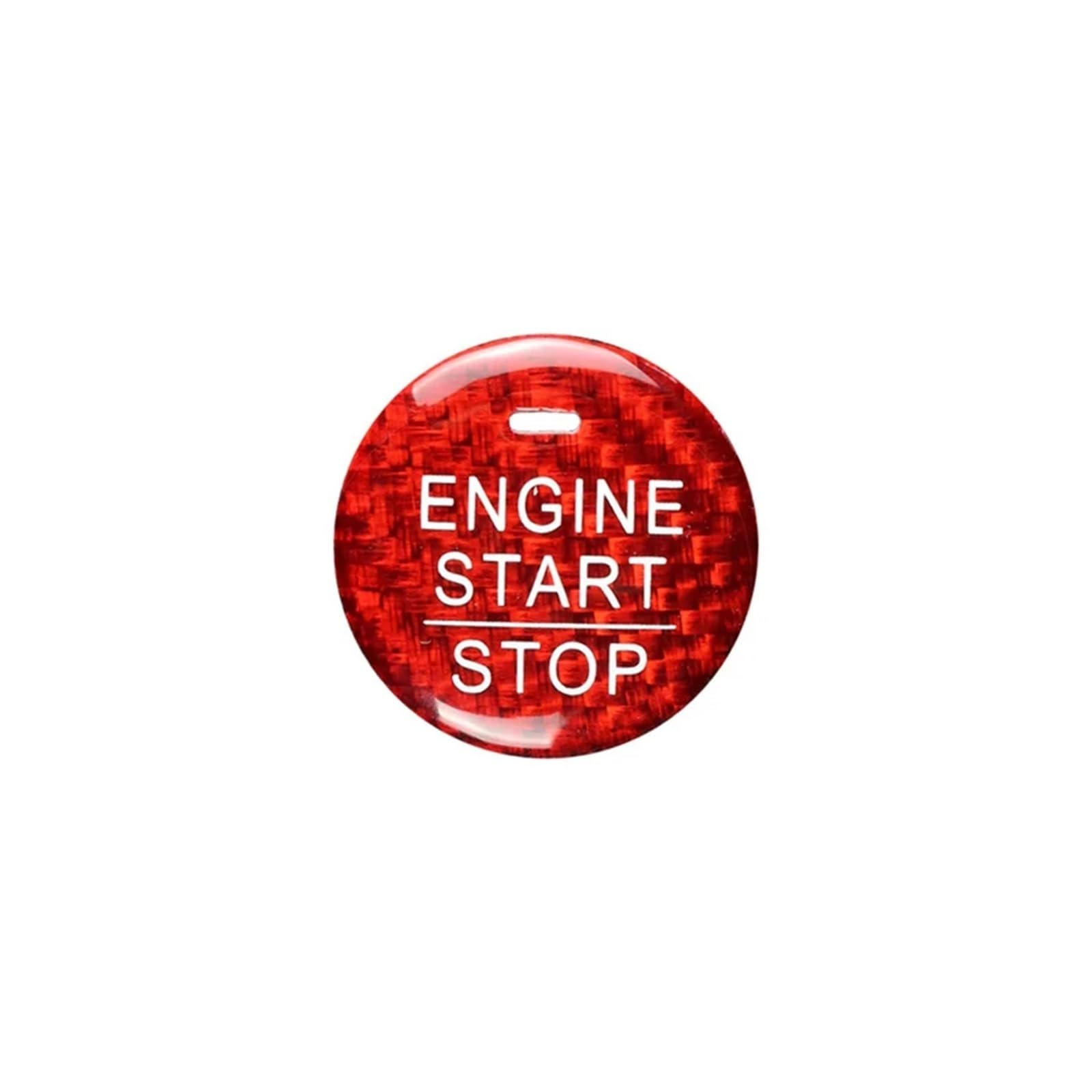 KMLONG Auto-Motor-Start-Stopp-Tastenabdeckung, passend for Civic, 2014 2015, Kohlefaser-Aufkleber Start-Stopp-Knopf-Dekor(Red) von KMLONG