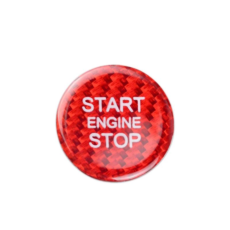 KMLONG Auto-Motor-Start-Stopp-Tastenabdeckung, passend for Q3 2016–2019, Kohlefaser-Aufkleber Start-Stopp-Knopf-Dekor(Red) von KMLONG