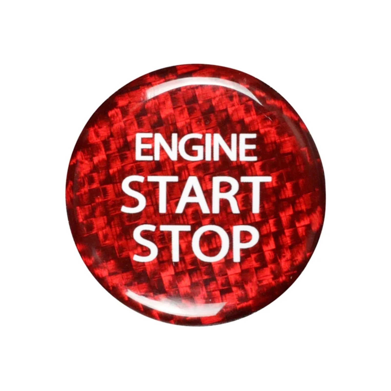 KMLONG Auto-Motor-Start-Stopp-Tastenabdeckung, passend for Suzuki, XTU 2017, Kohlefaser-Aufkleber Start-Stopp-Knopf-Dekor(Red) von KMLONG