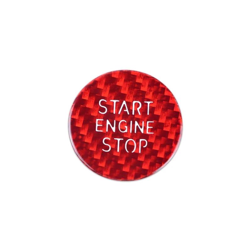 KMLONG Automotor-Start-Stopp-Tastenabdeckung, passend for BMW, G20 3er 3er-Carbonfaser-Aufkleber Start-Stopp-Knopf-Dekor(Red) von KMLONG