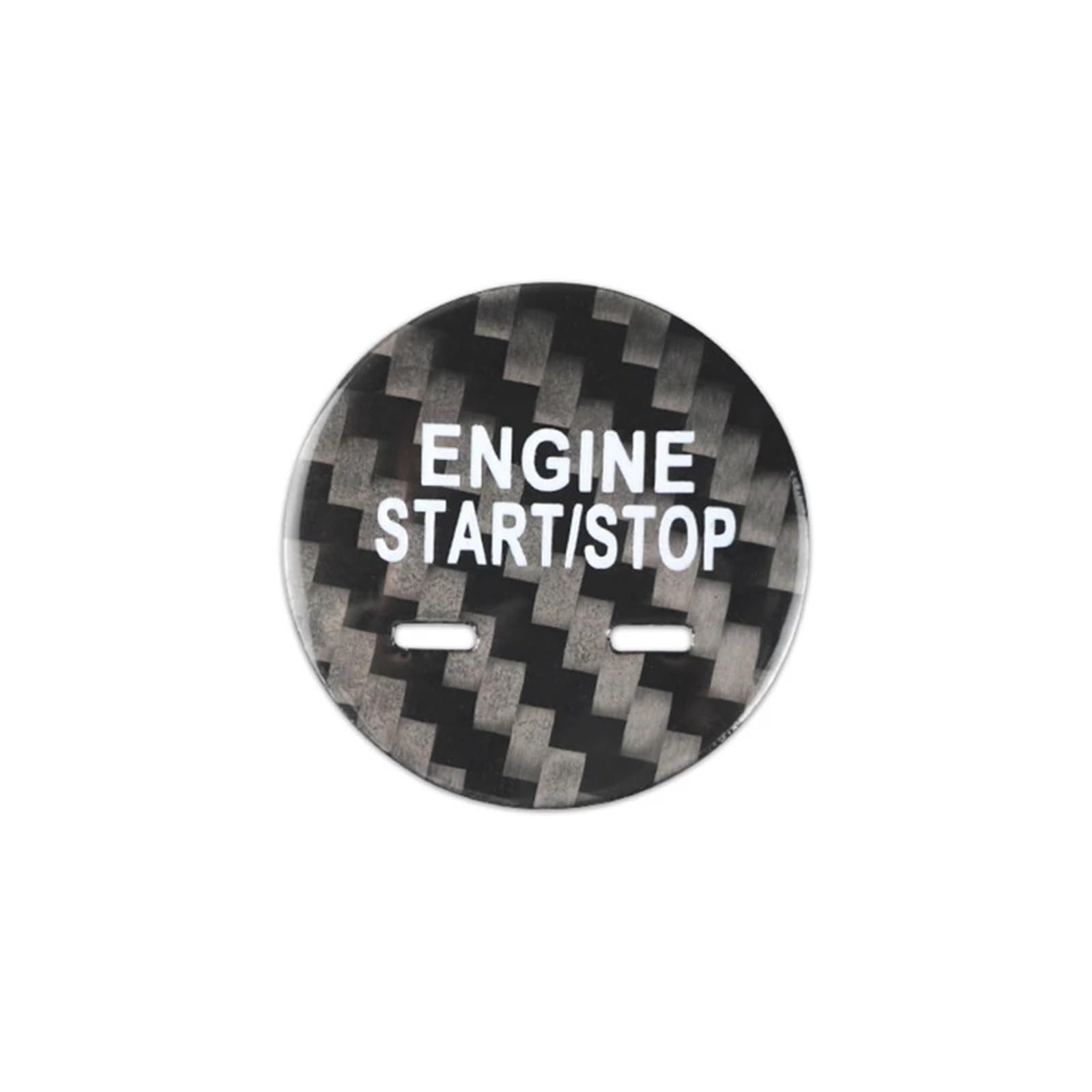 KMLONG Automotor-Start-Stopp-Tastenabdeckung, passend for Buick, Encore 2016–2020, Kohlefaser-Aufkleber Start-Stopp-Knopf-Dekor(Black) von KMLONG