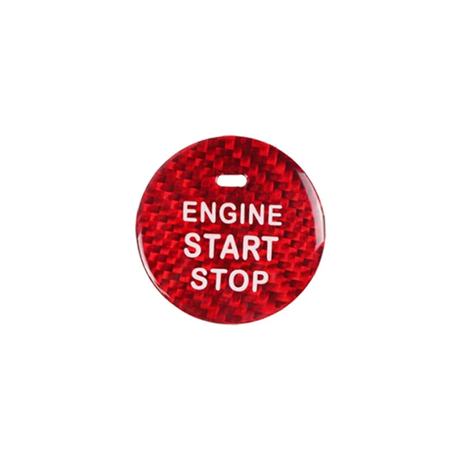 KMLONG Automotor-Start-Stopp-Tastenabdeckung, passend for Lexus, LX 2007–2013, Kohlefaser-Aufkleber Start-Stopp-Knopf-Dekor(Red) von KMLONG