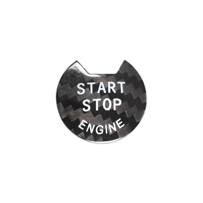 KMLONG Automotor-Start-Stopp-Tastenabdeckung, passend for Nissan, Murano 2015–2019, Kohlefaser-Aufkleber Start-Stopp-Knopf-Dekor(Black) von KMLONG