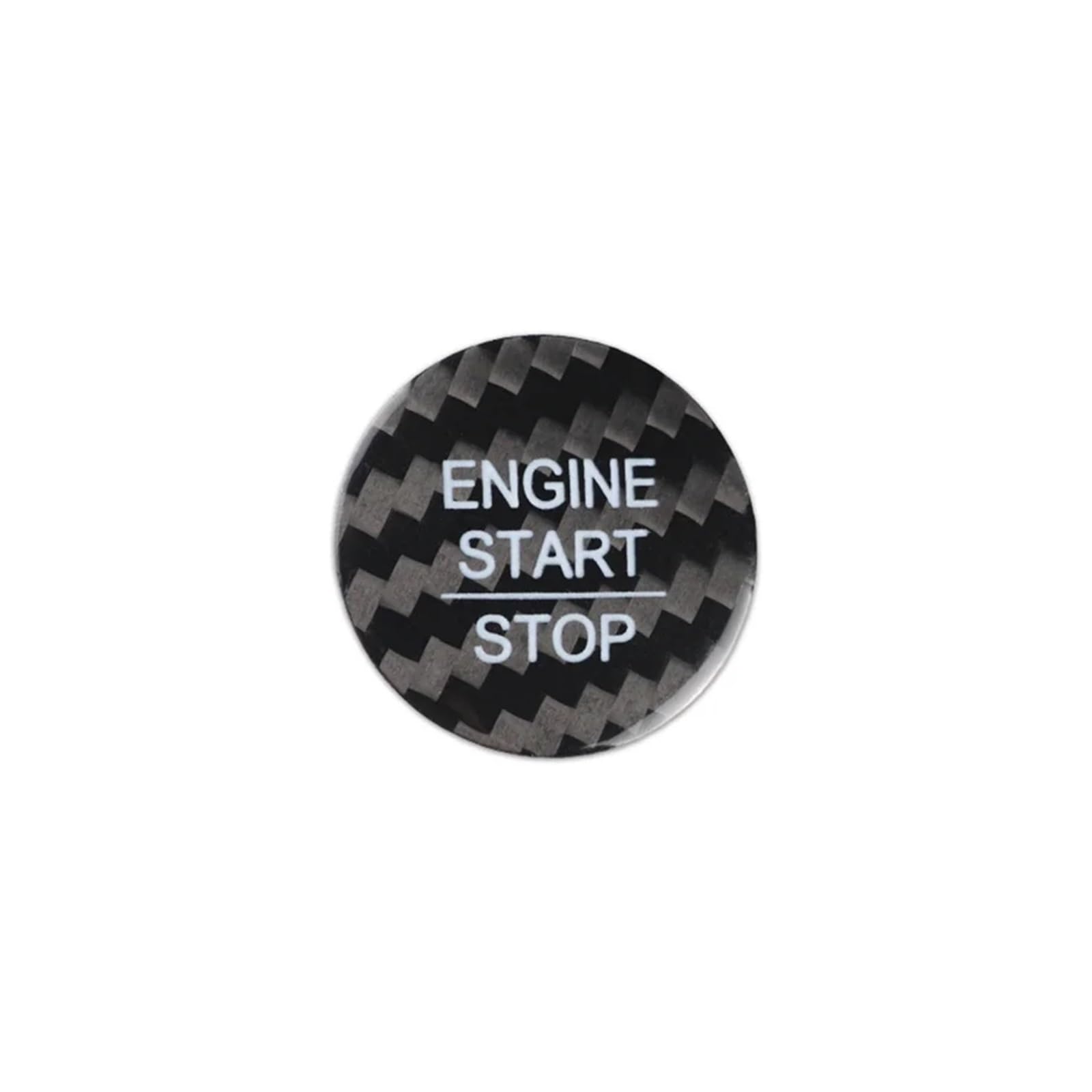 KMLONG Automotor-Start-Stopp-Tastenabdeckung, passend for URV, 2017–2021, Kohlefaser-Aufkleber Start-Stopp-Knopf-Dekor(Black) von KMLONG