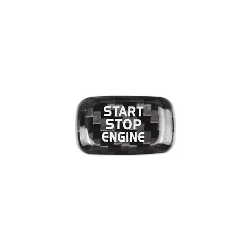 KMLONG Automotor-Start-Stopp-Tastenabdeckung, passend for Volvo, S80 2012–2015, Kohlefaser-Aufkleber Start-Stopp-Knopf-Dekor(Black) von KMLONG