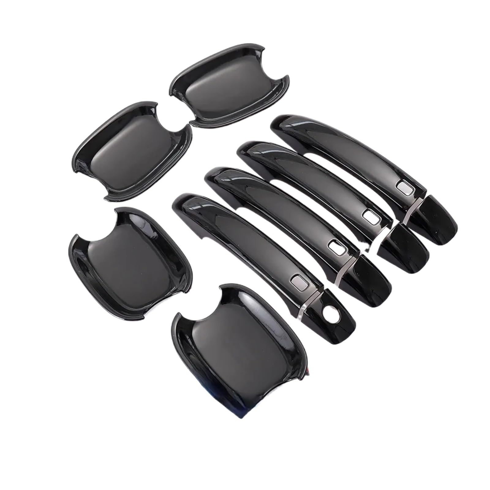 KMLONG Autotürgriffabdeckung Zieraufkleber Passend for A4 B8 Q5 Q3 Styling Autozubehör Glänzend Schwarz Chrom Abdeckung für den Außentürgriff(Black handle-bowl) von KMLONG