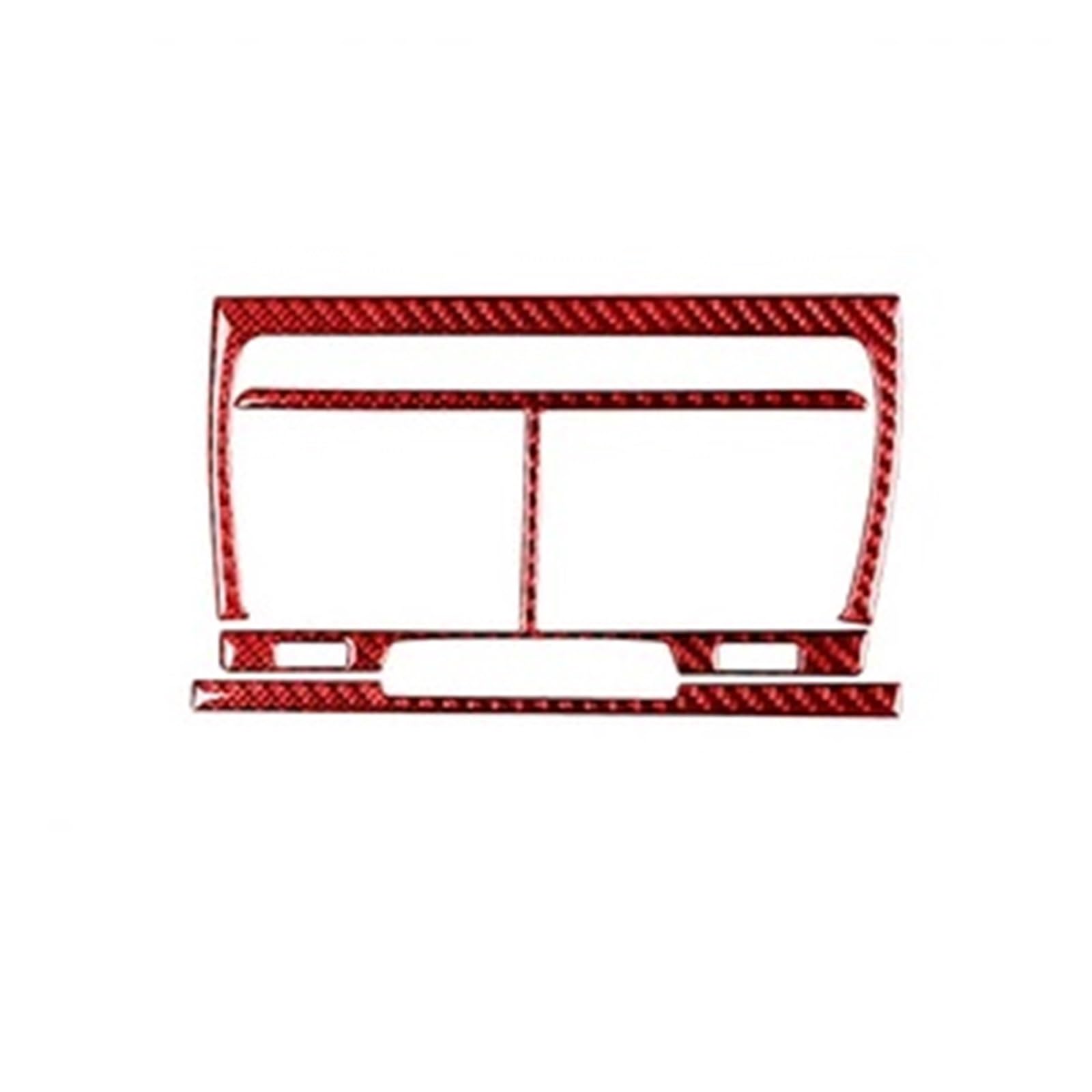KMLONG Zentrale Klimaanlagen-Auslassverkleidung, passend for Q7, 2007–2015, Kohlefaser-Abdeckung, Auto-Innenzubehör, dekorative Aufkleber Aufkleber für die Luftauslassverkleidung(Red) von KMLONG