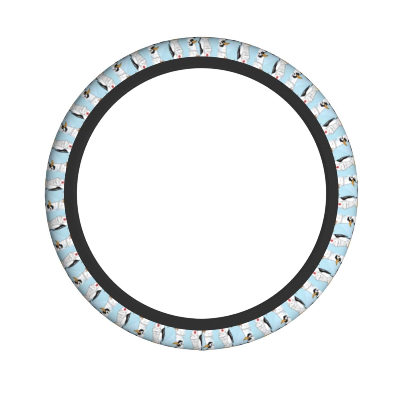 Lenkradbezug mit niedlichen Pinguinen, weich, elastisch, bequem, rutschfest und praktisch, 38,1 cm (15 Zoll), universeller Auto-Lenkradbezug für Männer und Frauen von KMNHBGF