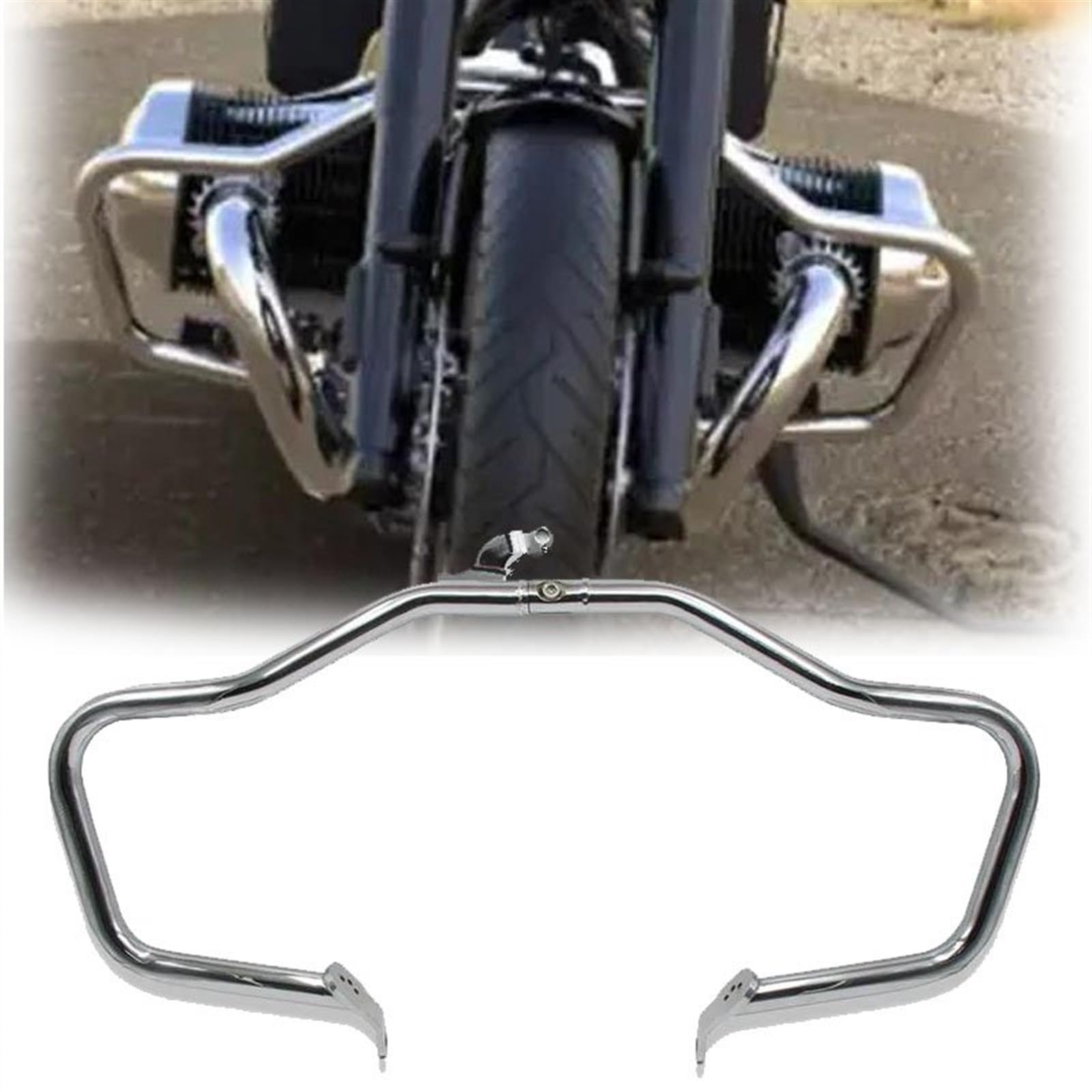 Motorrad-Sturzbügel Motorrad-Schutzbügel Für BMW R18 R 18 2021-2023 2022 Motorrad-Motorschutz Stoßstange Sturzbügel Karosserierahmenschutz(Chrome) von KMWSHAN