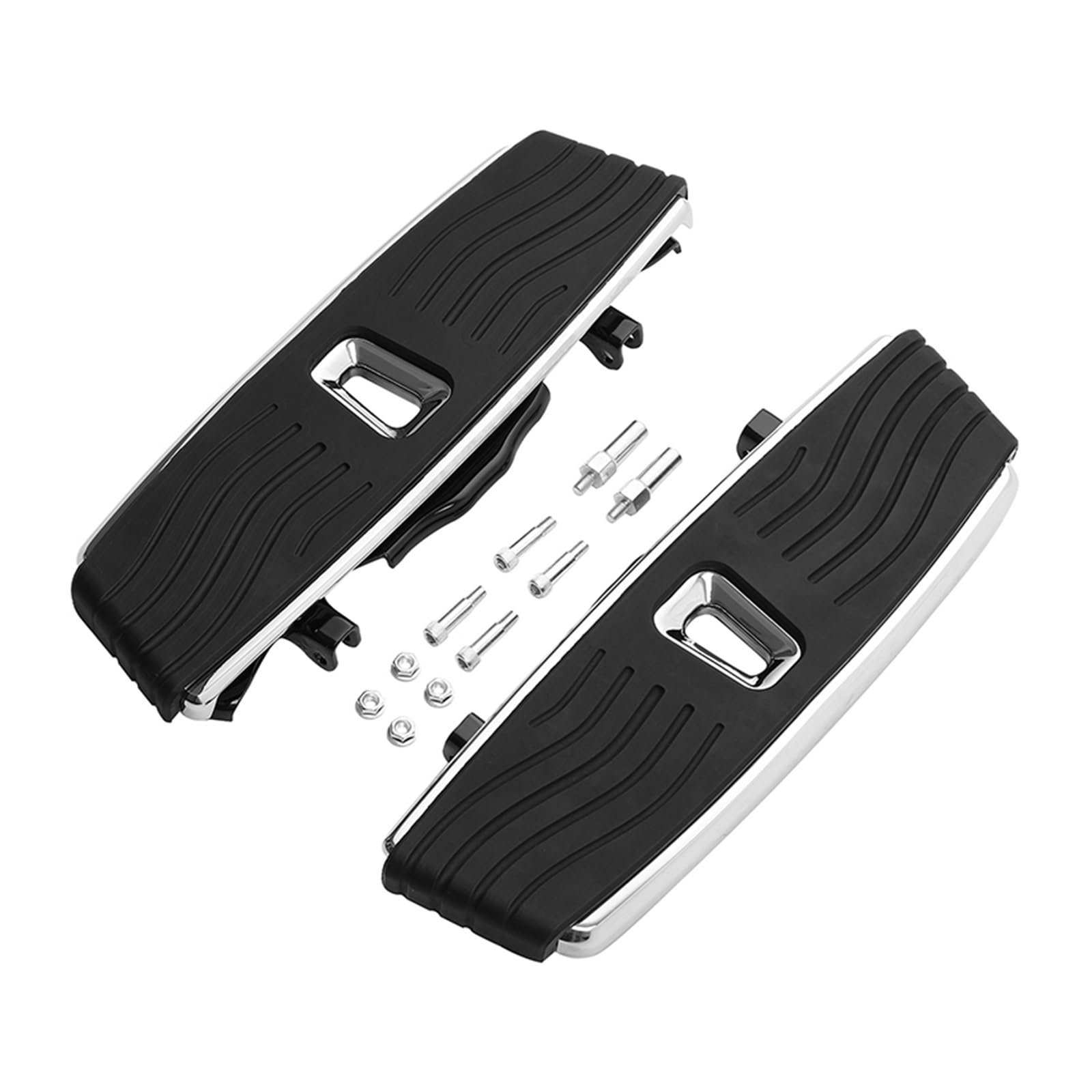 Motorcycle Driver Floorboard Pegs Compatible With Harley FLD Touring Heritage Softail Trike Deluxe CVO Road King Electra Glide FLHT(Black Chrome) von KNAVOPLEX