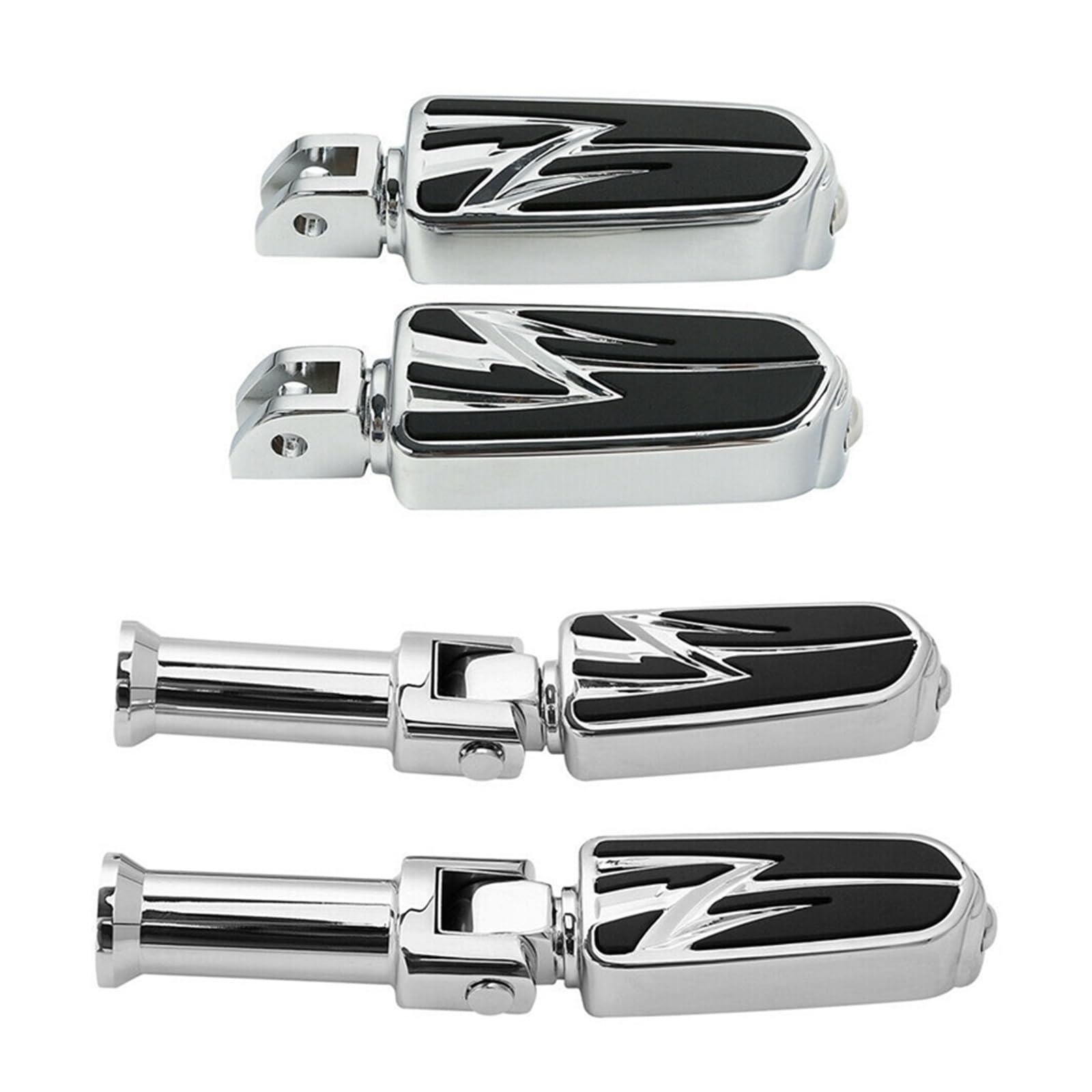 Motorcycle Passenger & Rider Foot Pegs Pedal Compatible With Harley Breakout Softai Deluxe LiveWire 2018-2020(Chrome) von KNAVOPLEX