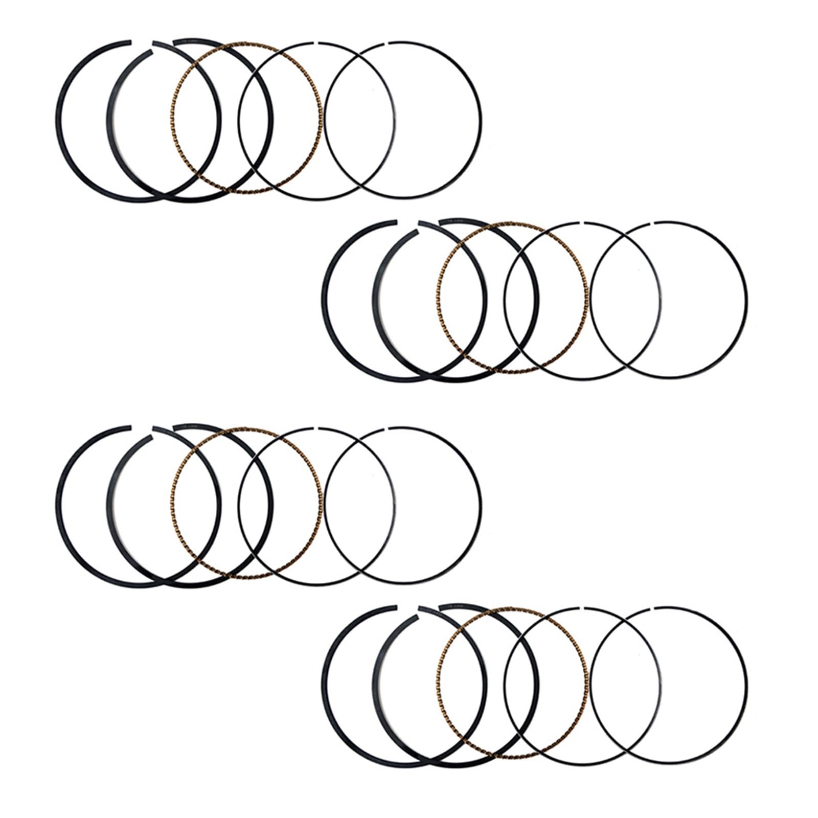 Motorzylinder Bohrung STD 76mm Kolbenringe Kompatibel mit SUZUKI GSF1200 GSF1200S Bandit ABS 2006 GSF 1200 1200S S 12140-27E30-000(4 Sets) von KNAVOPLEX