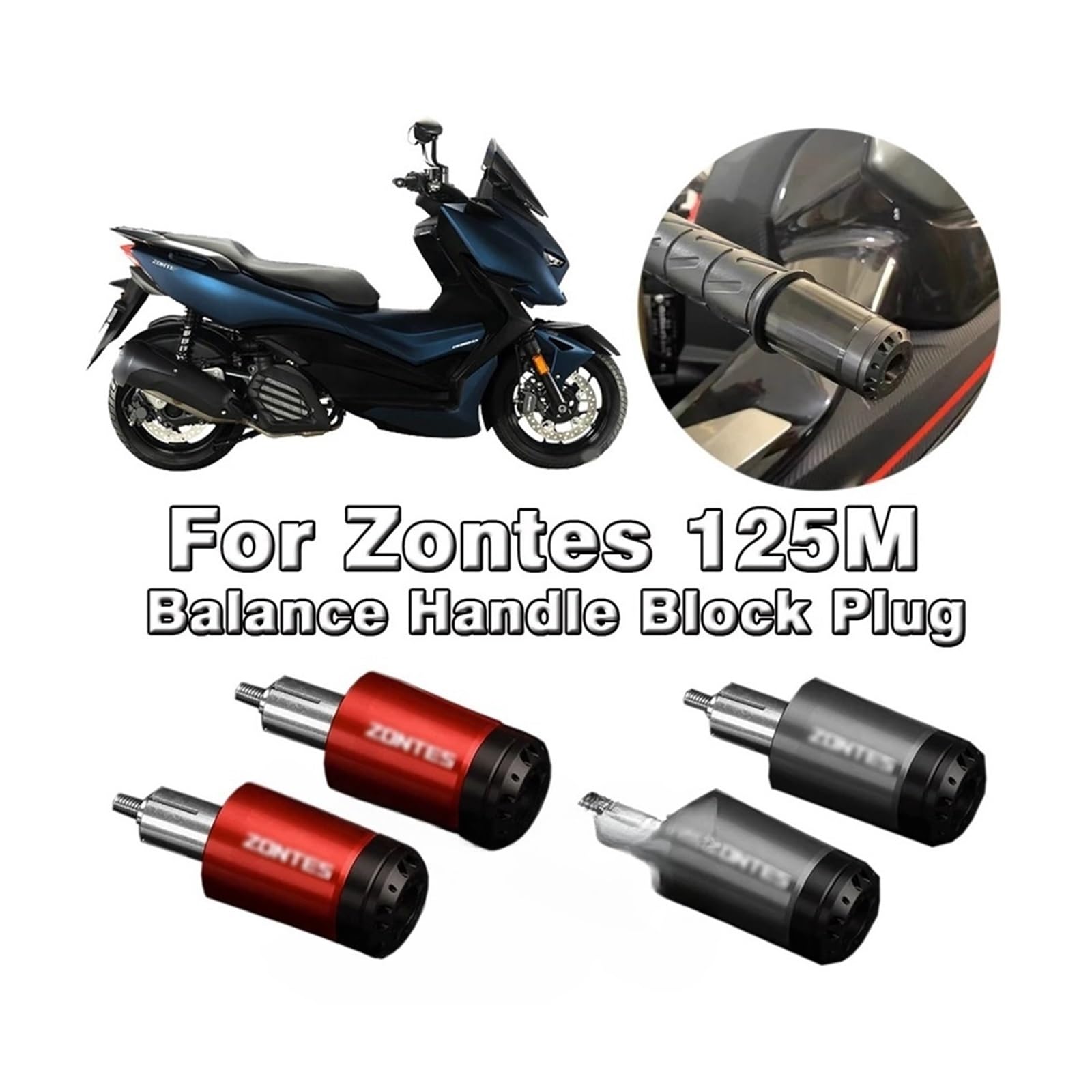 Lenkerendstopfenkappe Motorrad Griff Griffe Enden Lenker Gegengewicht Kappe Stecker Slider Für Zontes ZT125M 125M M 125 von KNFRUWPD