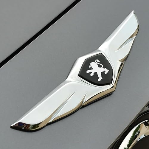 Auto Embleme für Peugeot 207 2006-2012,Aufkleber Abzeichen Logo Abziehbilder Front Motorhaube Kofferraum Das Zeichen Wasserdicht Styling Decoration Zubehör,Black von KNOBCO