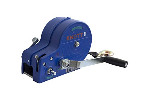 KNOTT Seilwinde Anhänger Boot mit Gurt 1150 kg Gehäuse blau von Knott