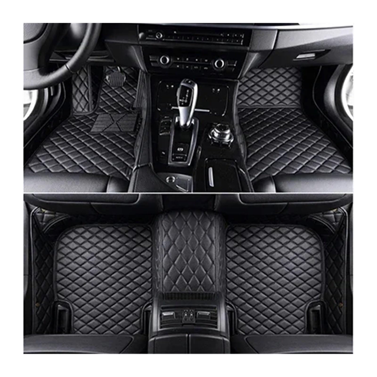 Fußmatten Auto Für E46 3er 2001 2002 2003 2004 Custom Car Floor Mat Auto Teppich(All Black) von KNWIAUQ