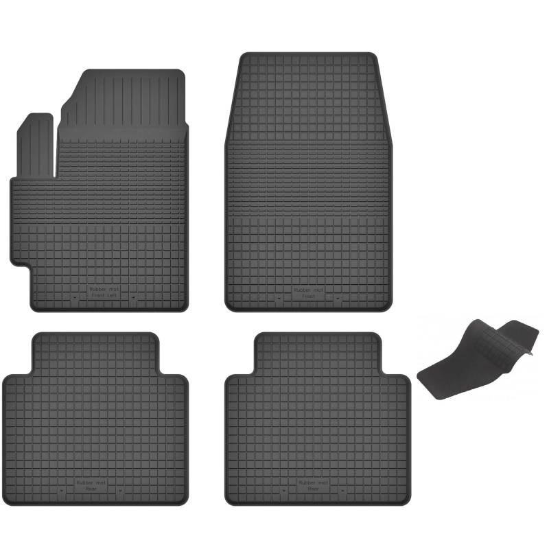 Gummimatten mit Tunnel kompatibel mit Toyota Prius III (Bj. 2009-2015) ideal angepasst 5-Teile EIN Set von KO-RUBBERMAT