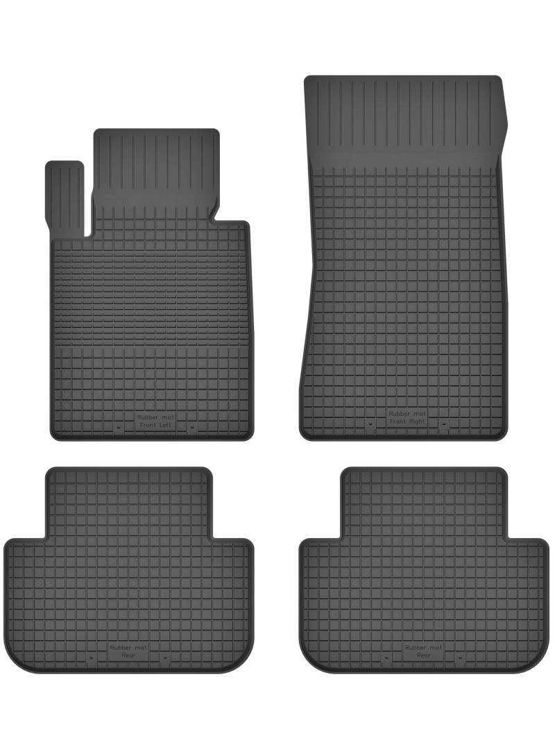 Gummimatten Fußmatten 1.5 cm Rand kompatibel mit BMW 7 7er F01 (Bj. 2008-2015) ideal angepasst 4 -Teile EIN Set von KO-RUBBERMAT