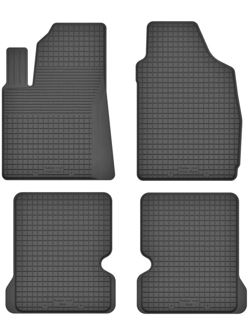 Gummimatten Fußmatten 1.5 cm Rand kompatibel mit FIAT Panda II (Bj. 2003-2012) ideal angepasst 4 -Teile EIN Set von KO-RUBBERMAT