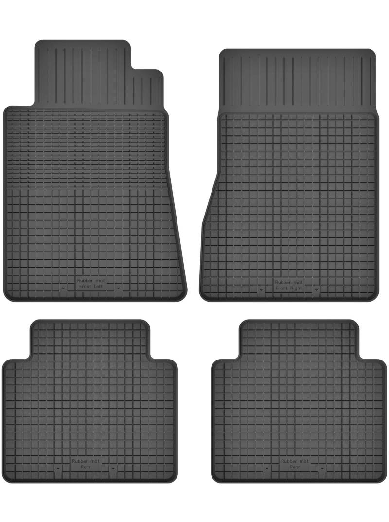 Gummimatten Fußmatten 1.5 cm Rand kompatibel mit Mercedes E-KL. W124 (1985-1995) ideal angepasst 4 -Teile EIN Set von KO-RUBBERMAT