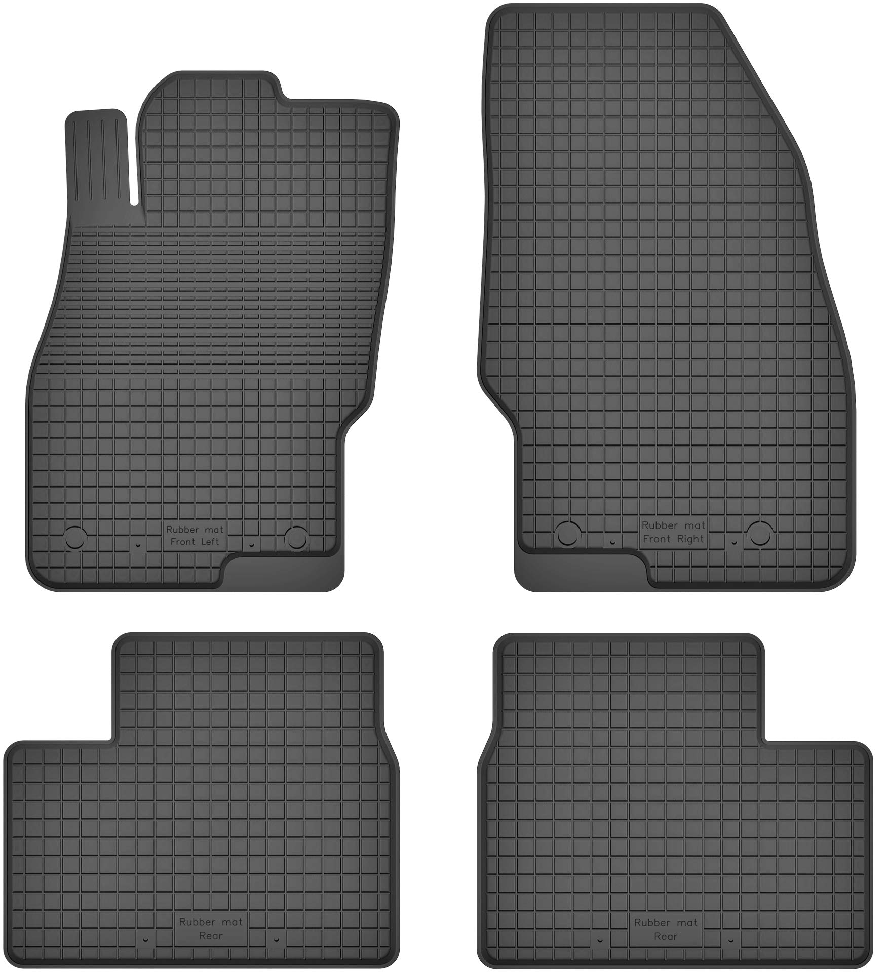 Gummimatten Fußmatten 1.5 cm Rand kompatibel mit OPEL Corsa D, E (2006-2019) ideal angepasst 4 -Teile EIN Set von KO-RUBBERMAT