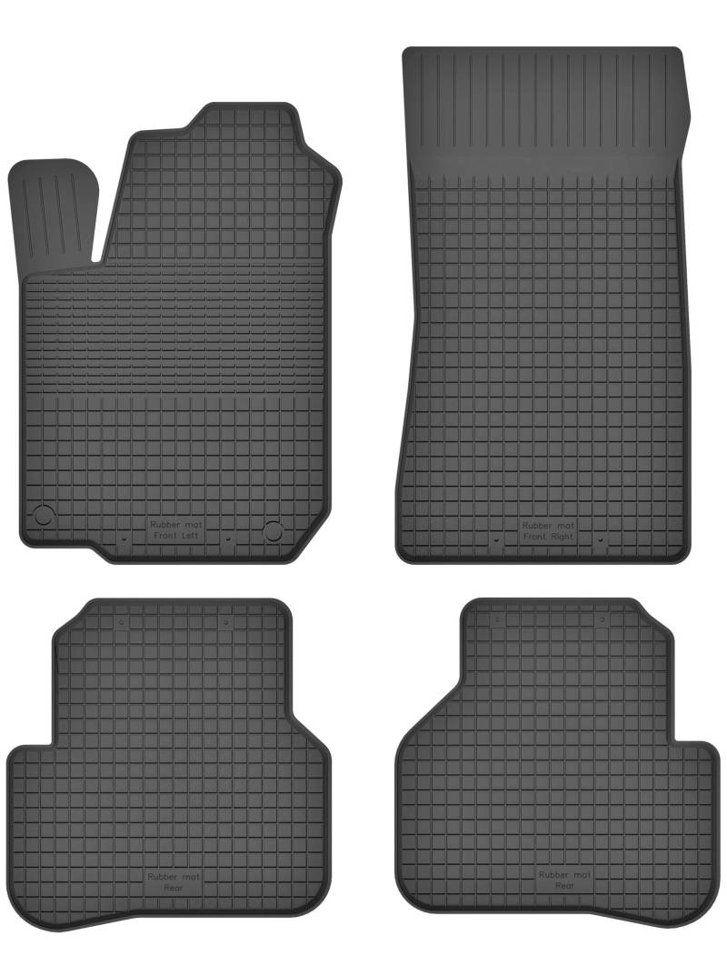 Gummimatten Fußmatten 1.5 cm Rand kompatibel mit Renault TWINGO II (Bj. 2007-2014) ideal angepasst 4 -Teile EIN Set von KO-RUBBERMAT