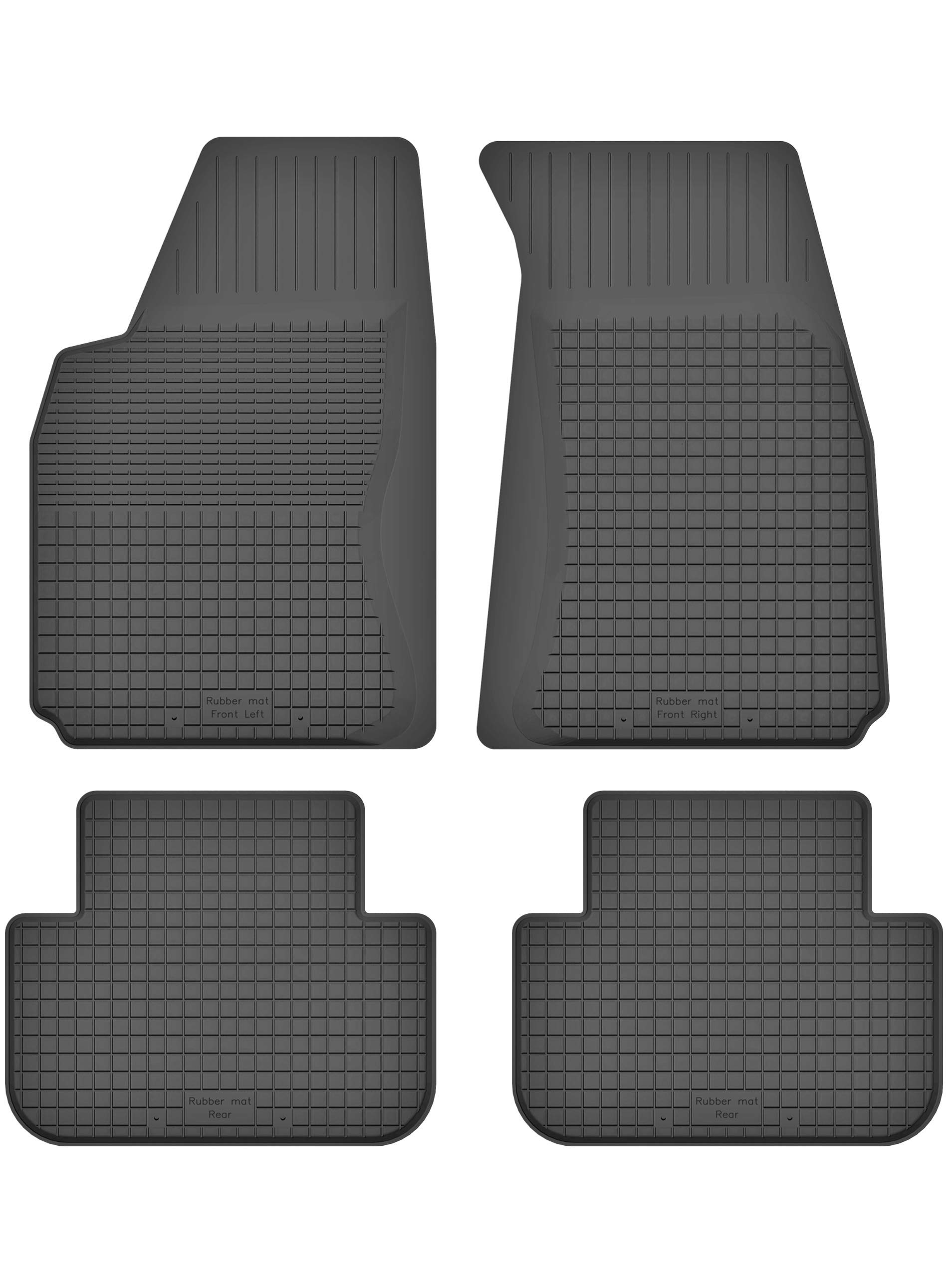 Gummimatten Fußmatten 1.5 cm Rand kompatibel mit Toyota AVENSIS II T25 (Bj. 2003-2009) ideal angepasst 4 -Teile EIN Set von KO-RUBBERMAT